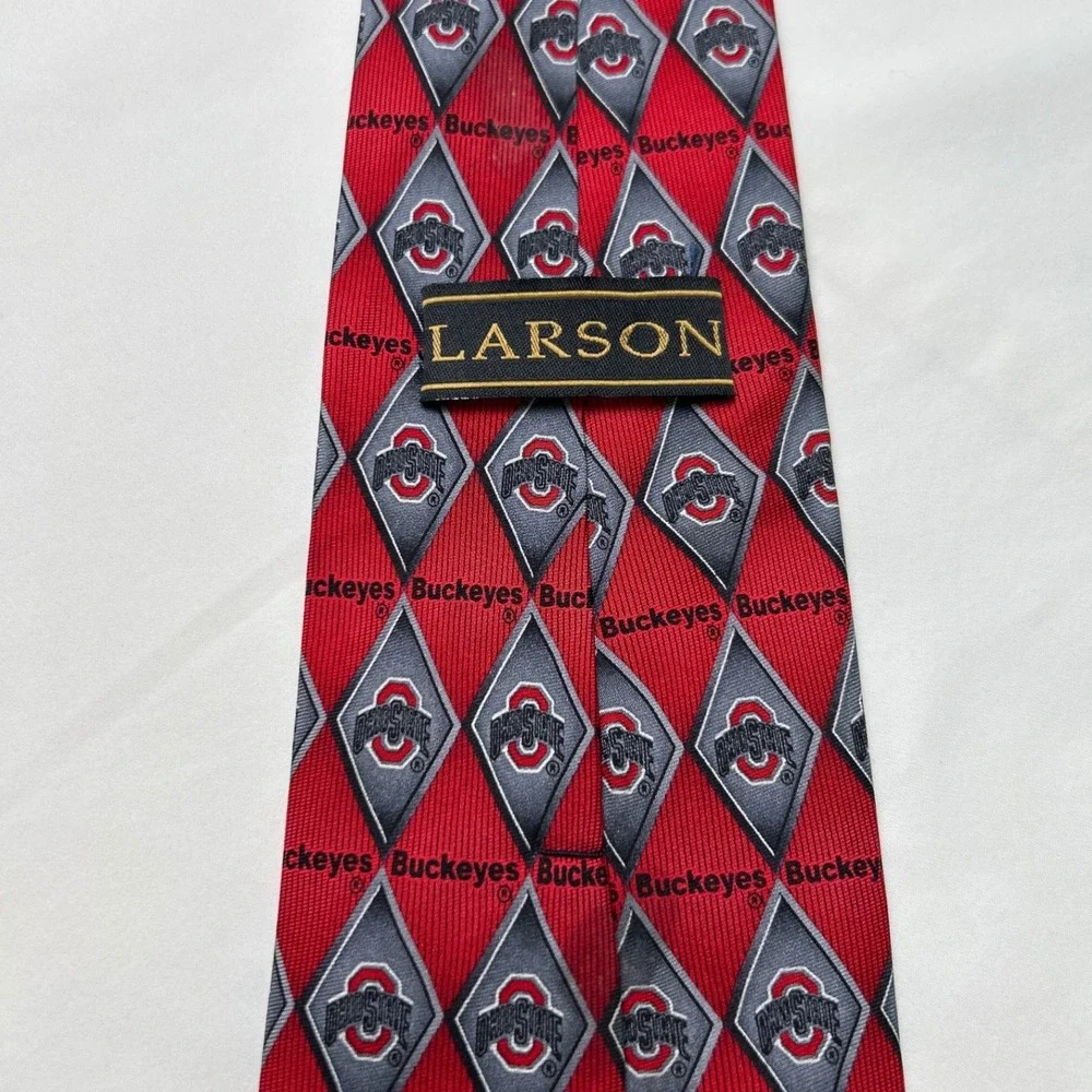 Larson Mens Ohio State Buckeyes NCAA Silk Diamond Logo Necktie 57